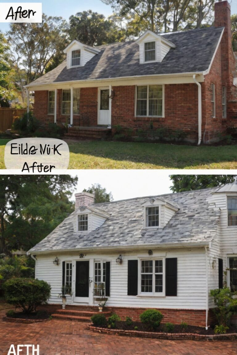 How To Whitewash Your Brick House Before And After Home S Exterior