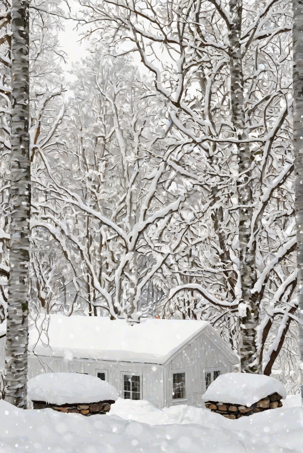 Snowy Sanctuary: Embracing the Calm of White Walls