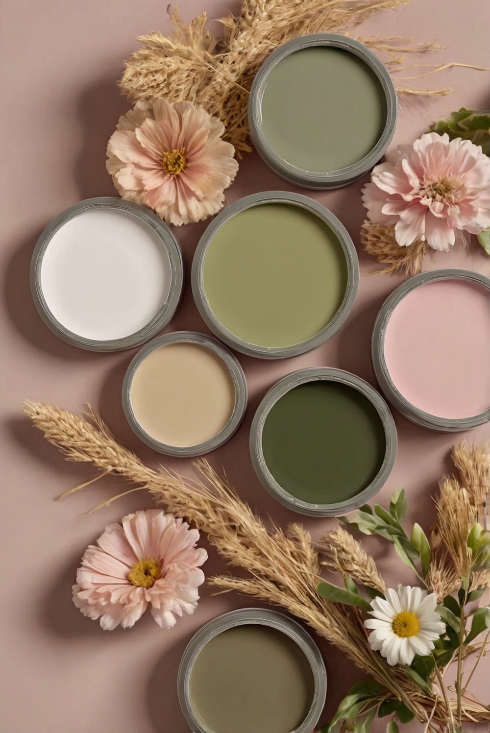 Natural Chic: Blush Pink and Olive Green Color Harmony for 2024