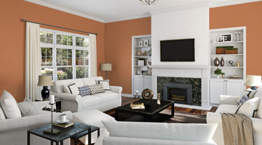 Sherwin Williams Armagnac (SW 6354)
A deep, rich terracotta with brown undertones, adding a luxurious and warm touch to any space.