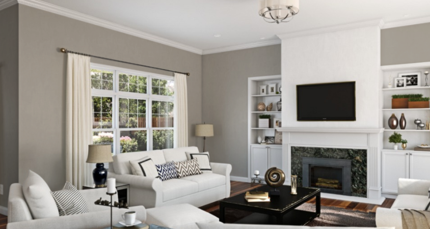 Sherwin Williams Dorian Gray SW 7017
Elegant, medium gray with balanced undertones, perfect for a refined and contemporary cabinet look.