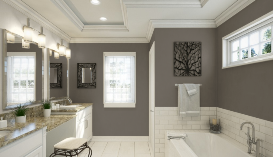 Sherwin Williams Gauntlet Gray SW 7019
Dark, rich gray with deep undertones, providing a bold and dramatic contrast to gold hardware for a luxurious kitchen design.