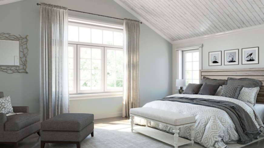 Sherwin Williams Misty (SW 6232)
A pale blue-gray that brings a cool, serene atmosphere, making the space feel airy and expansive.