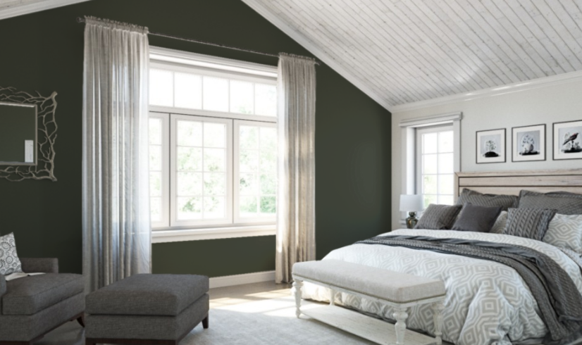 Sherwin Williams Ripe Olive SW 6209
Muted sage green with warm undertones, pairs effortlessly with navy blue for a harmonious and refreshing look in any space.