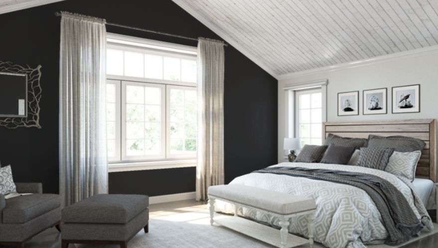 Sherwin Williams Tricorn Black (SW 6258)
A classic, true black that adds depth and sophistication, making a bold and stylish statement.