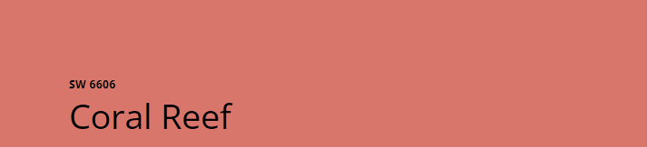 Sherwin Williams Coral Reef SW 6606
Bright, lively coral with a cheerful vibe, perfect for adding a vibrant, inviting touch to your front door and enhancing curb appeal.