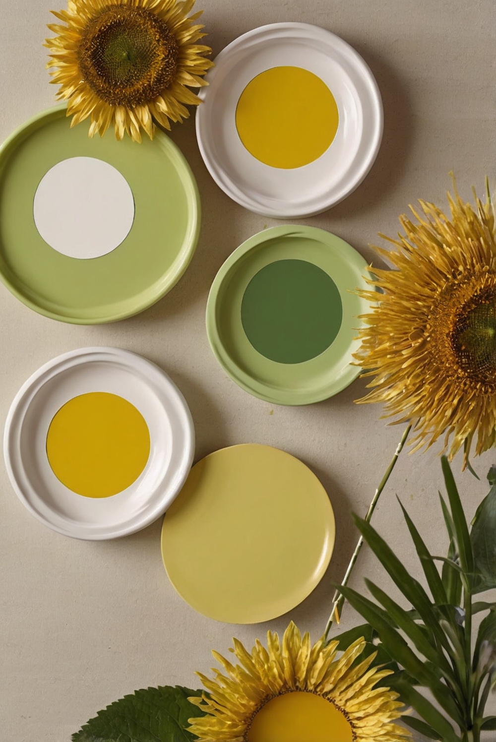 Bright Naturalness: Sunflower Yellow and Grass Green Harmony