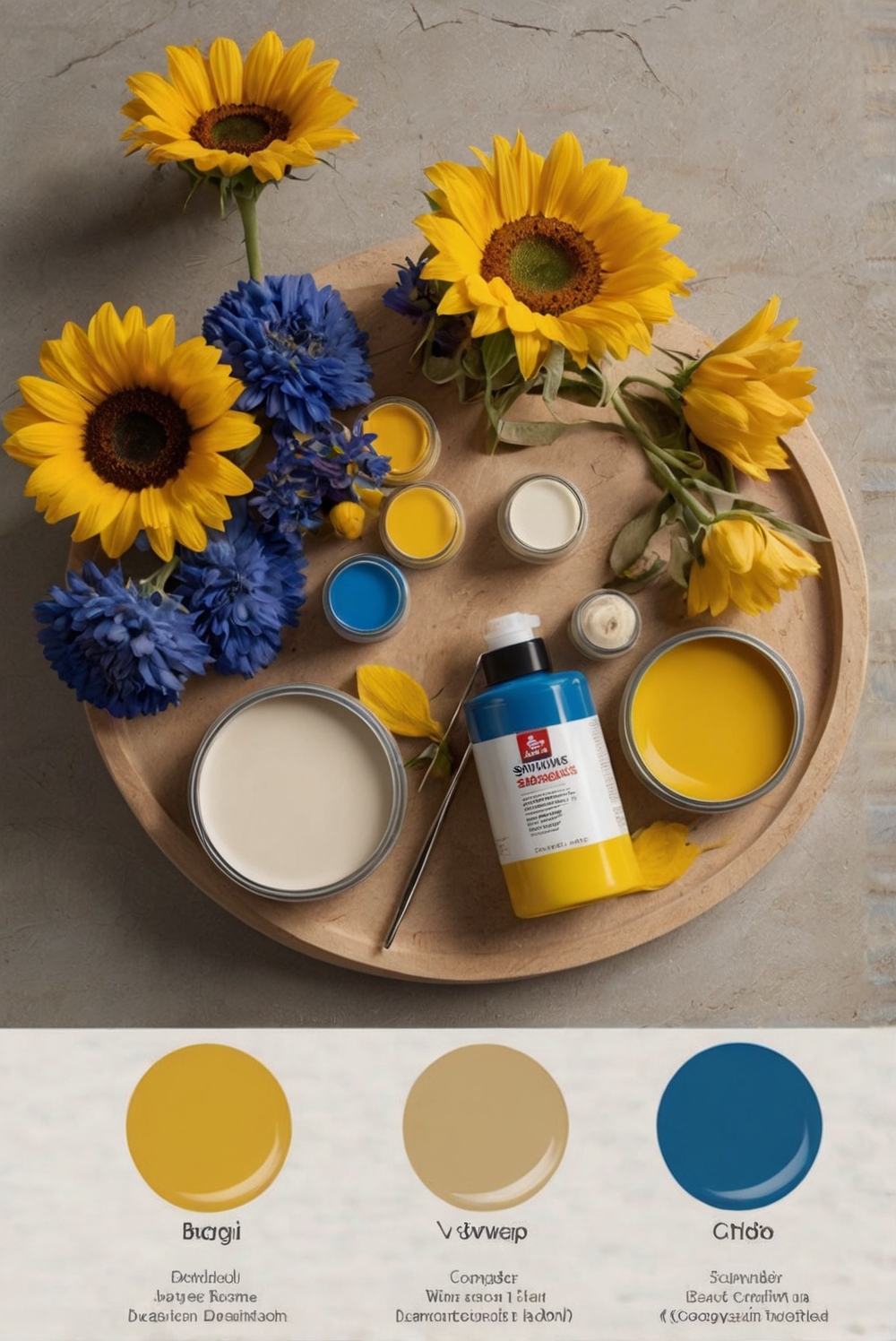 Bright Oceanic: Sunflower Yellow and Ocean Blue Blend 2024