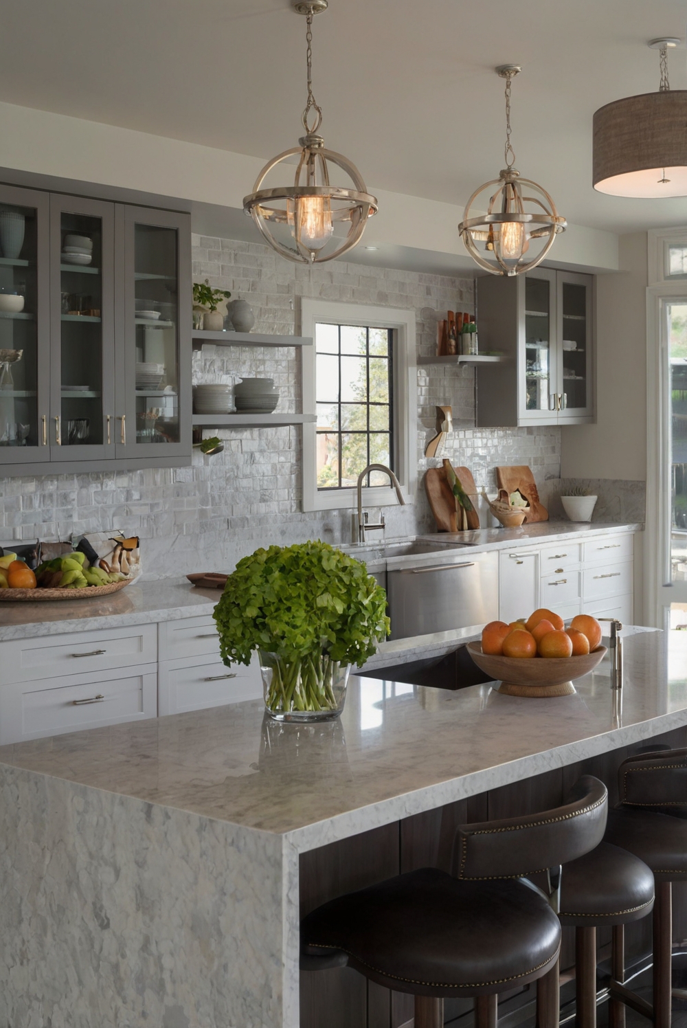 How can countertops influence the overall design aesthetic of a modern kitchen?