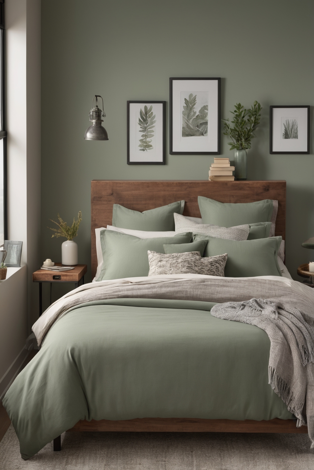 How do you style a bed with neutral-colored bedding?