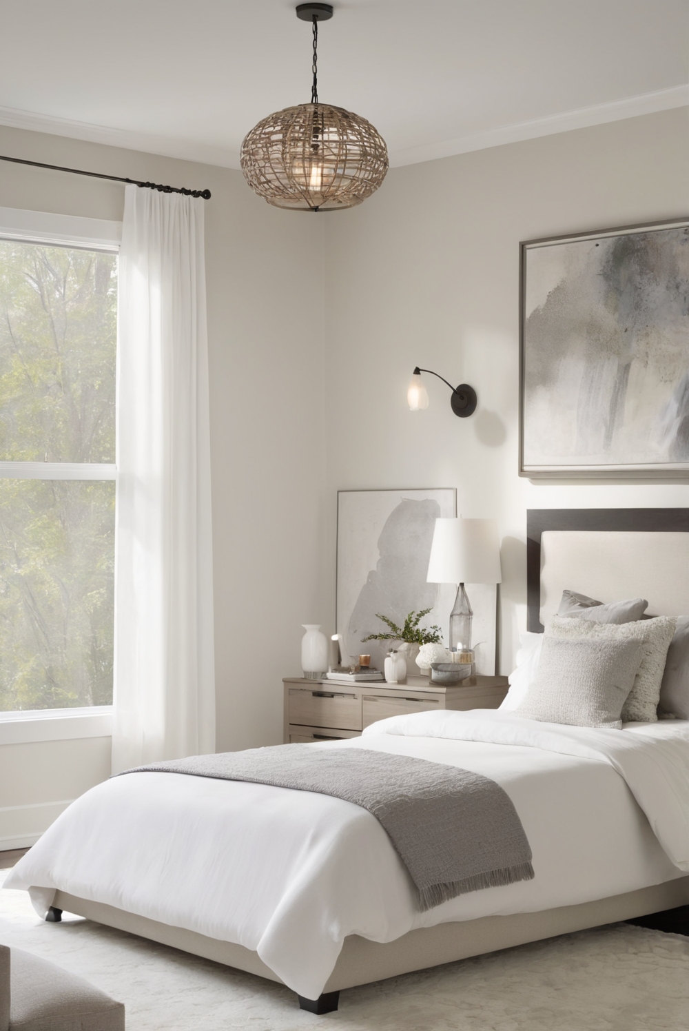 How to create a modern bedroom with a natural feel?