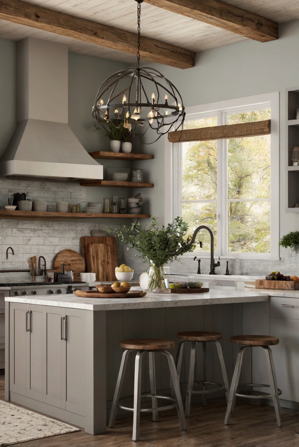 What are the best ways to incorporate a modern chic Modern Kitchen into a farmhouse?