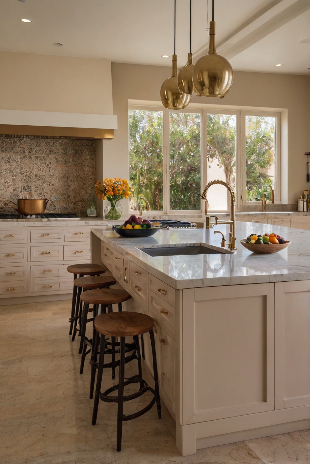 What are the different edge profiles available for modern chic Modern Kitchen countertops?