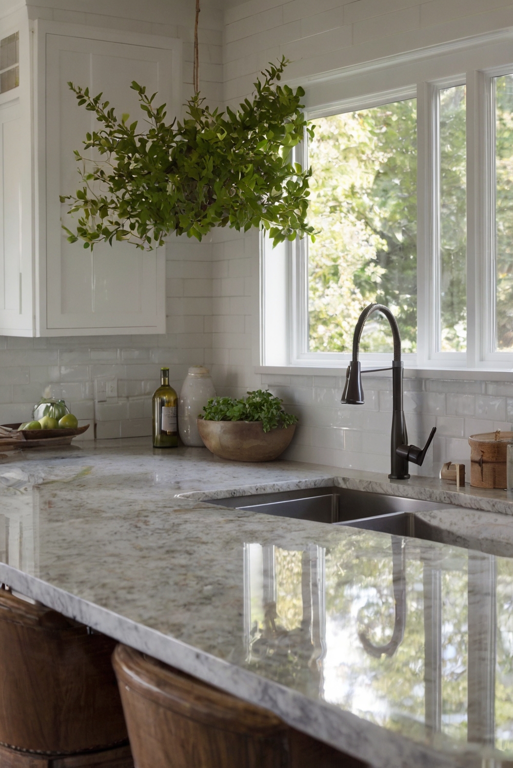 Why are granite countertops a popular choice for modern kitchens?