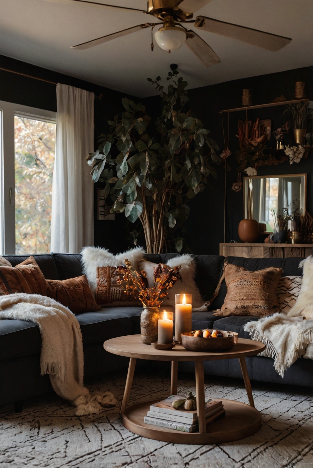 Upgrade Your Living Room: 5 Stunning Dark Boho Fall Ideas