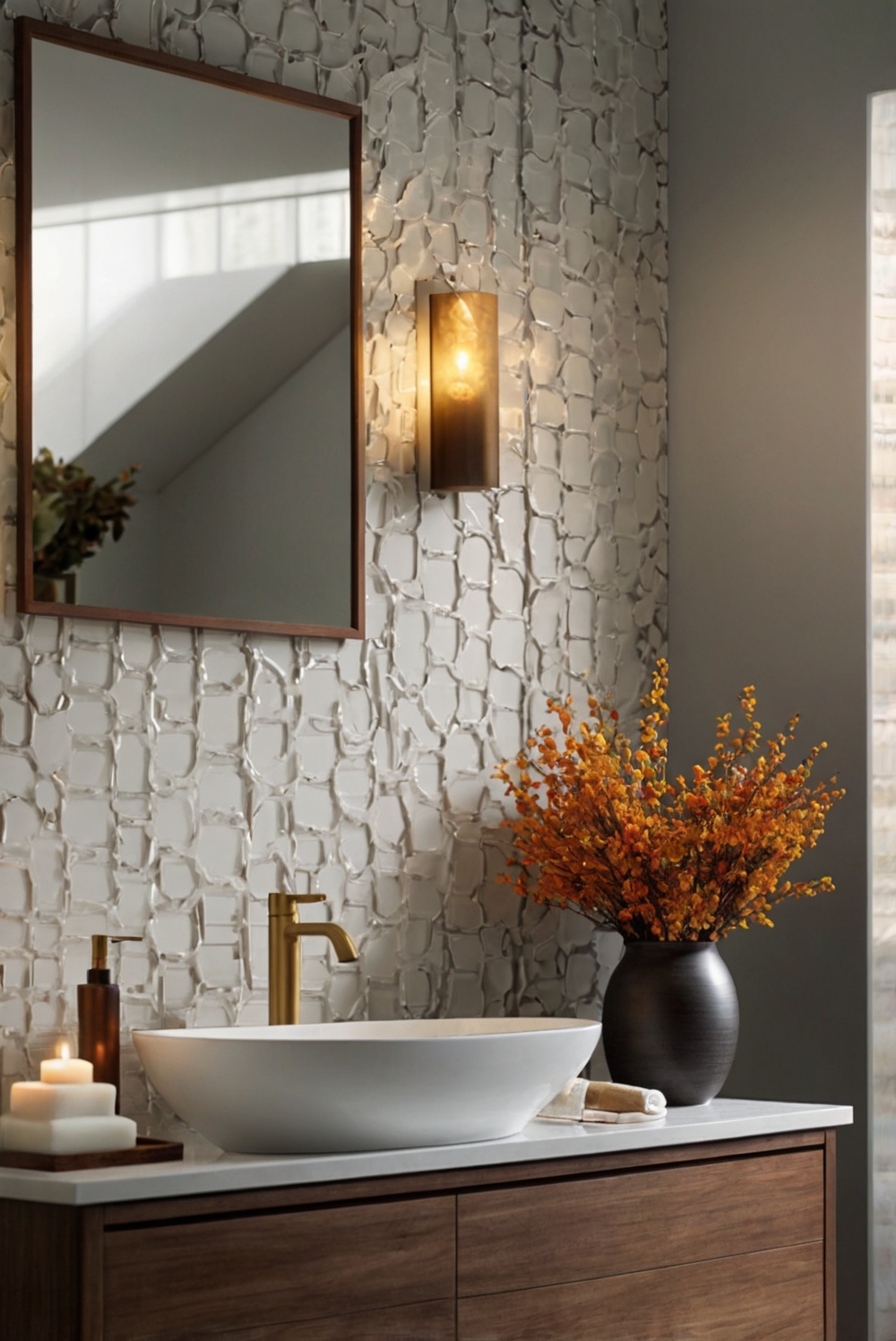 Fall bathroom decor, Bathroom makeover, Bathroom renovation ideas, Modern bathroom design, Luxury bathroom improvements