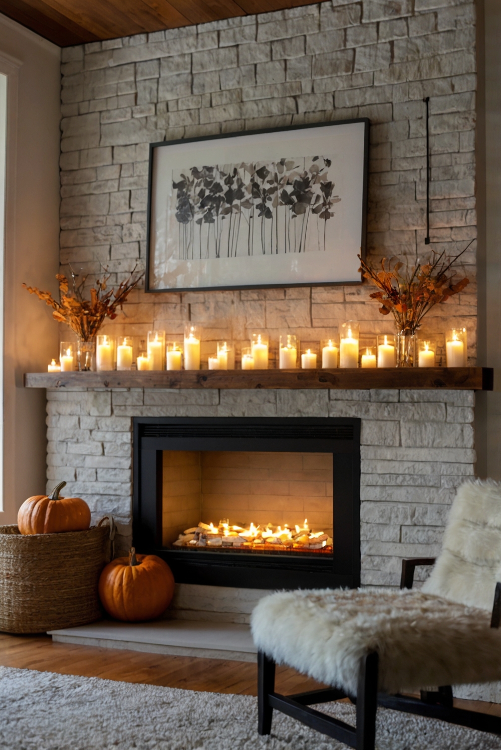 fall mantle decor, mantel decorations, autumn home decor, seasonal fireplace decor, cozy fall accents