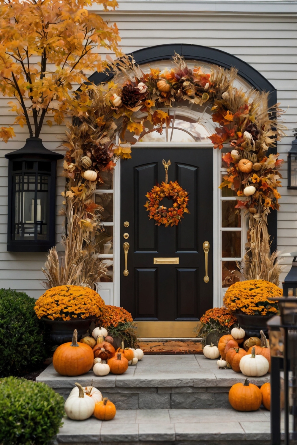 decorate entryway, thanksgiving decor, outdoor decorations, thanksgiving decorating ideas, fall front porch