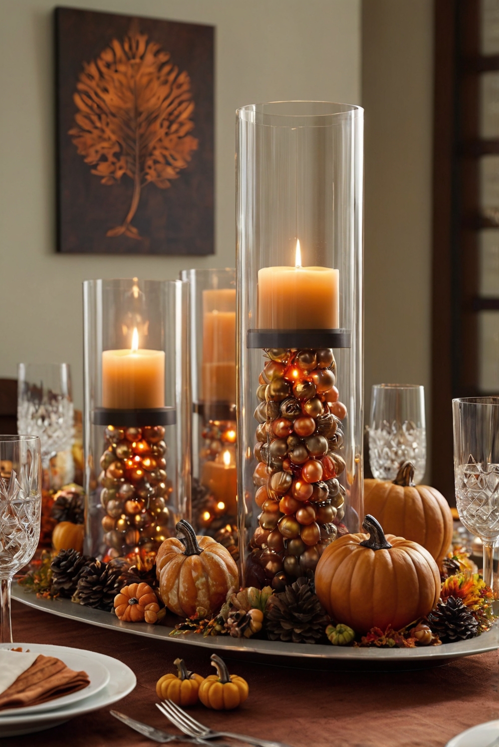 thanksgiving decorations, thanksgiving table setting, elegant thanksgiving decor, luxury thanksgiving centerpieces, festive thanksgiving embellishments