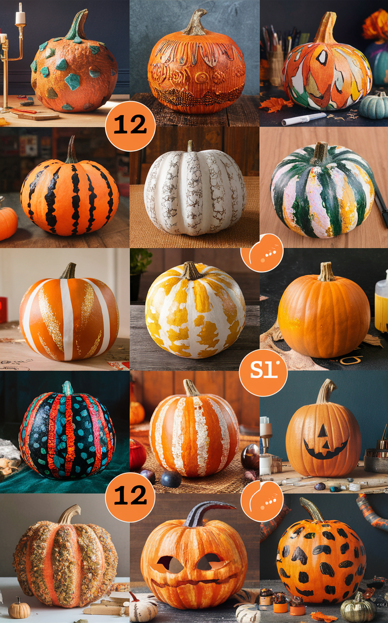 Pumpkin painting, Fall decor, DIY decorations, Halloween crafts, Autumn decorating