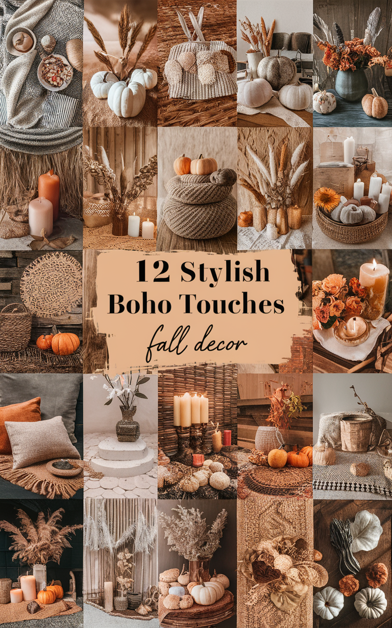 boho chic decor, fall boho design, bohemian home accents, trendy boho decorations, boho-inspired interior design