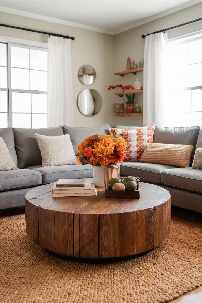 decorating coffee table, home decor ideas, fall decorations, interior design, living room style