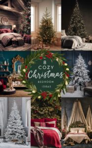 cozy christmas bedroom decor, festive bedroom decorations, holiday bedroom ideas, cozy winter bedroom, Christmas bedroom design