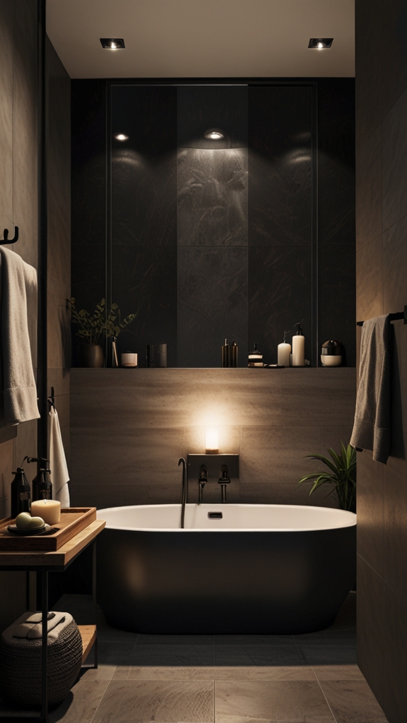 Monochrome Japandi Bathroom Interior Themes