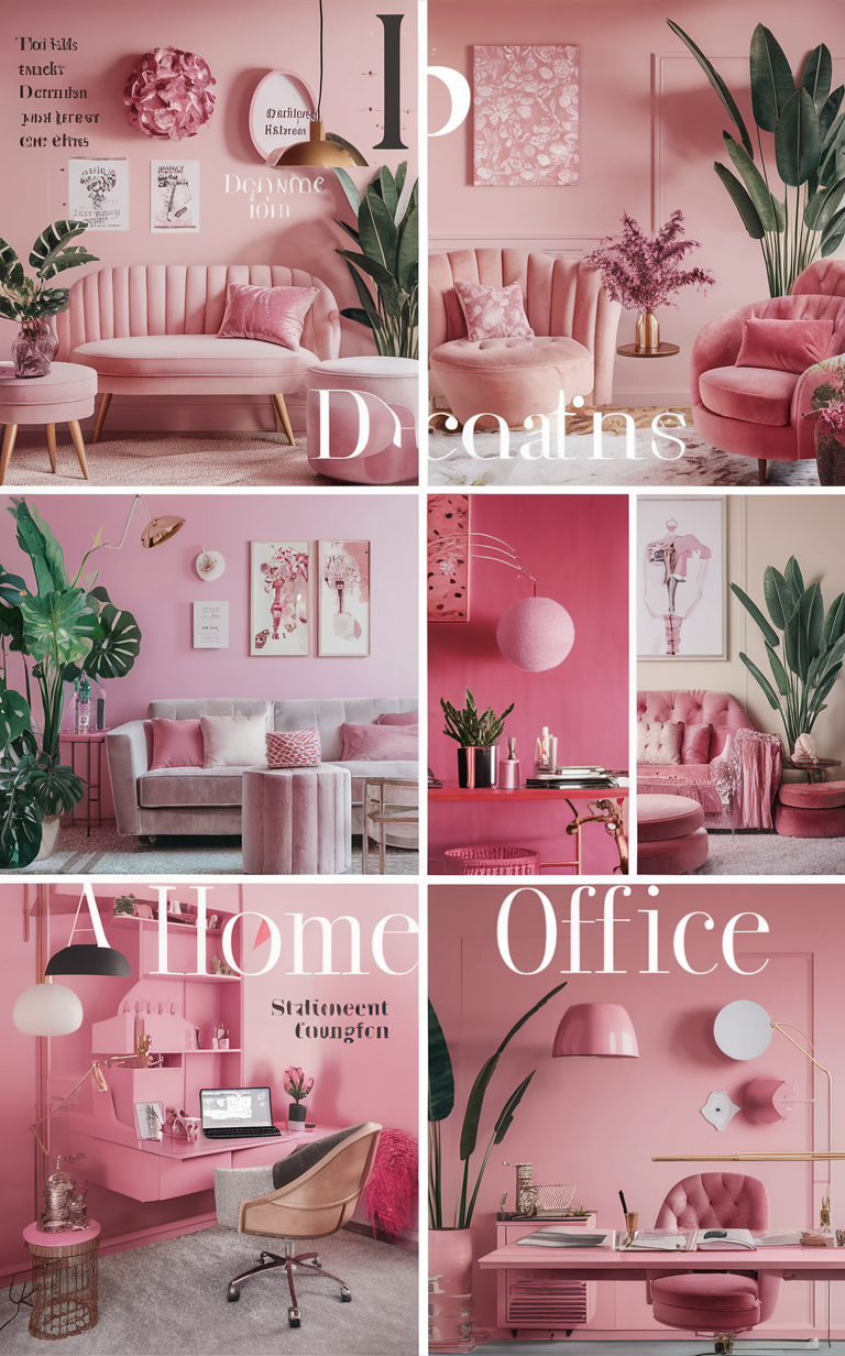 pink home office decor, home office organization, chic office design, modern office furniture, stylish office accessories