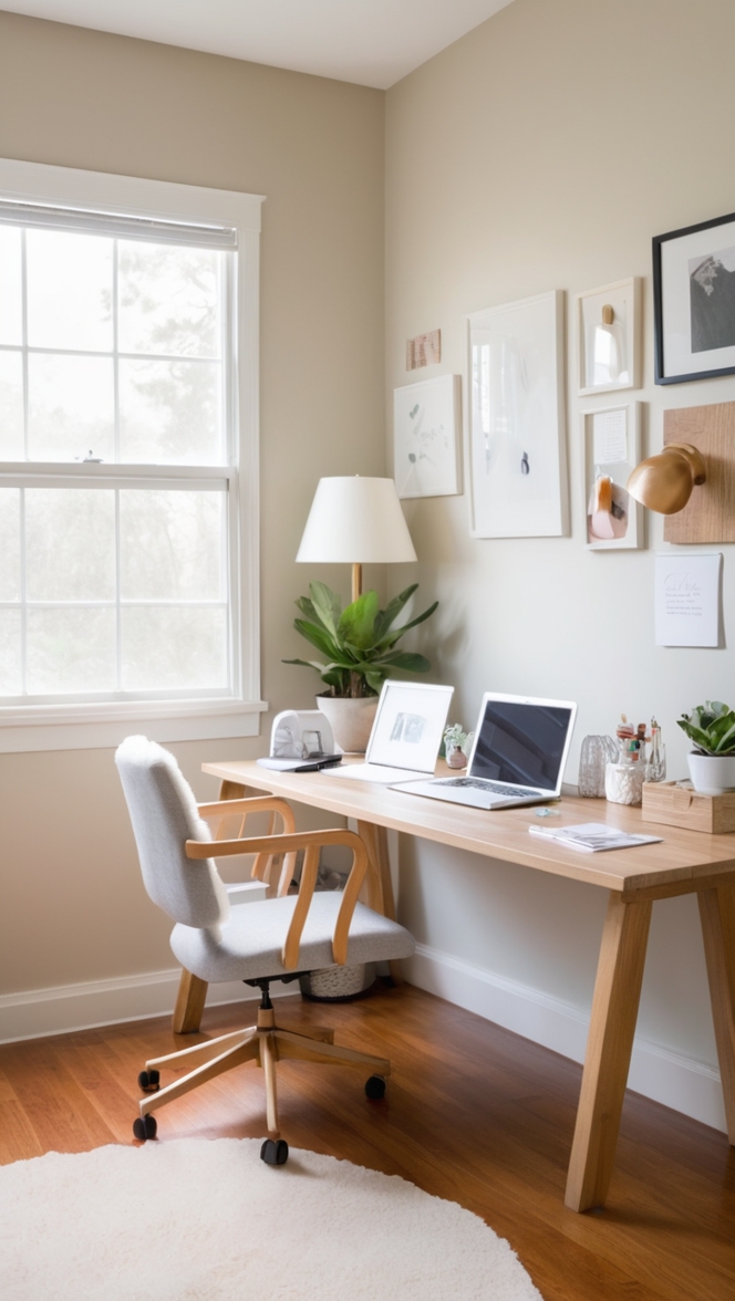 Home office decor, Modern guest room, Functional home office, Cozy guest room, Stylish work space