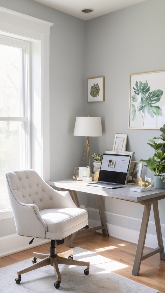 Repose Gray Paint, Home Office Design, Gray Paint Ideas, Interior Design Inspiration, Office Makeover