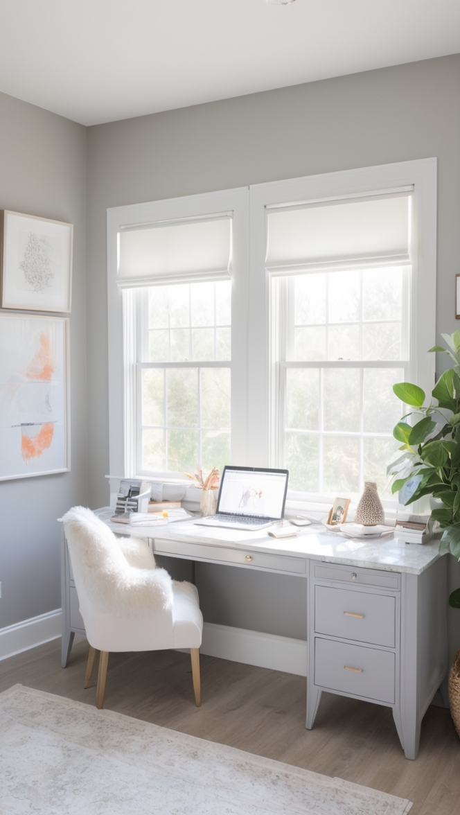 Repose Gray Paint, Home Office Design, Gray Paint Ideas, Interior Design Inspiration, Office Makeover