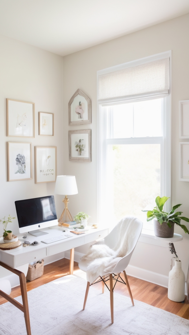 home office decor, modern home office, interior design, desk organization, stylish workspace