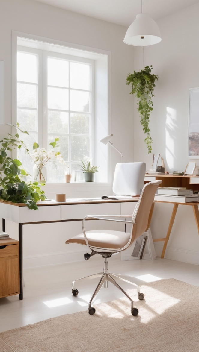 Eider White Paint, Office Makeover, Bright Workspace, Light Office Design, Home Office Renovation