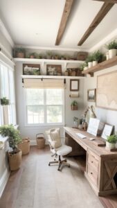 farmhouse decor, rustic furniture, vintage office supplies, barnwood desk, reclaimed wood shelves