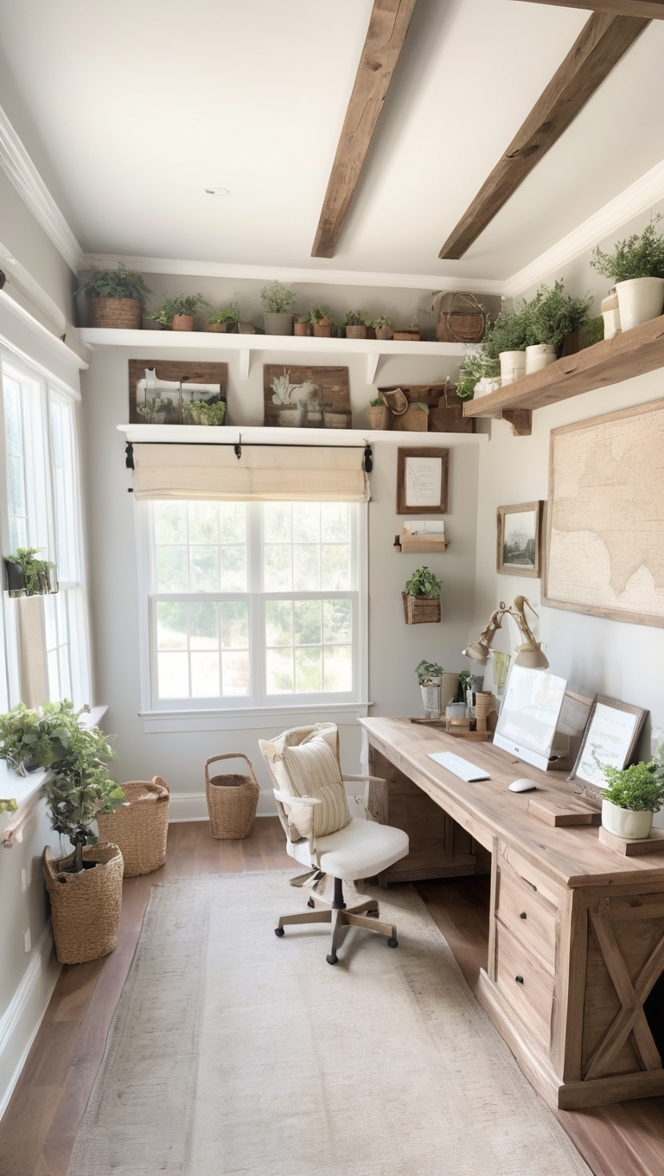 farmhouse decor, rustic furniture, vintage office supplies, barnwood desk, reclaimed wood shelves