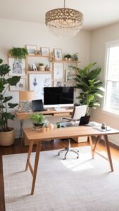 Gorgeous Home Office, Stylish TV Room, Dual-Purpose Space, Home Office Inspiration, TV Room Design