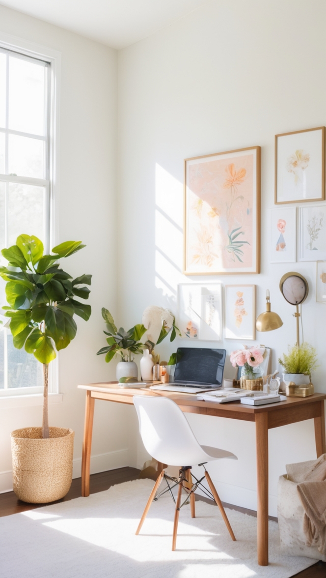 inspirational workspace decor, chic office design, feminine office decor, elegant work space, stylish office accessories
