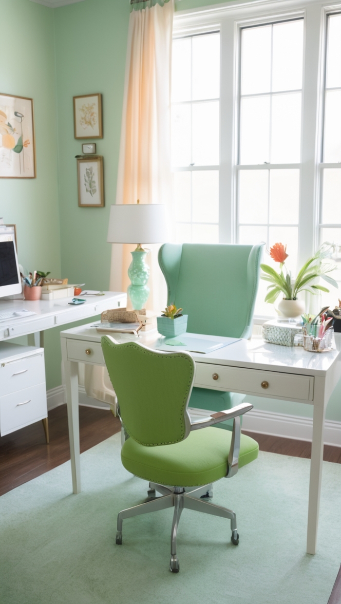 Jadite green desk accessories, Vintage Jadite green decor, Jadite green office supplies, Retro Jadite green office, Jadite green office decor