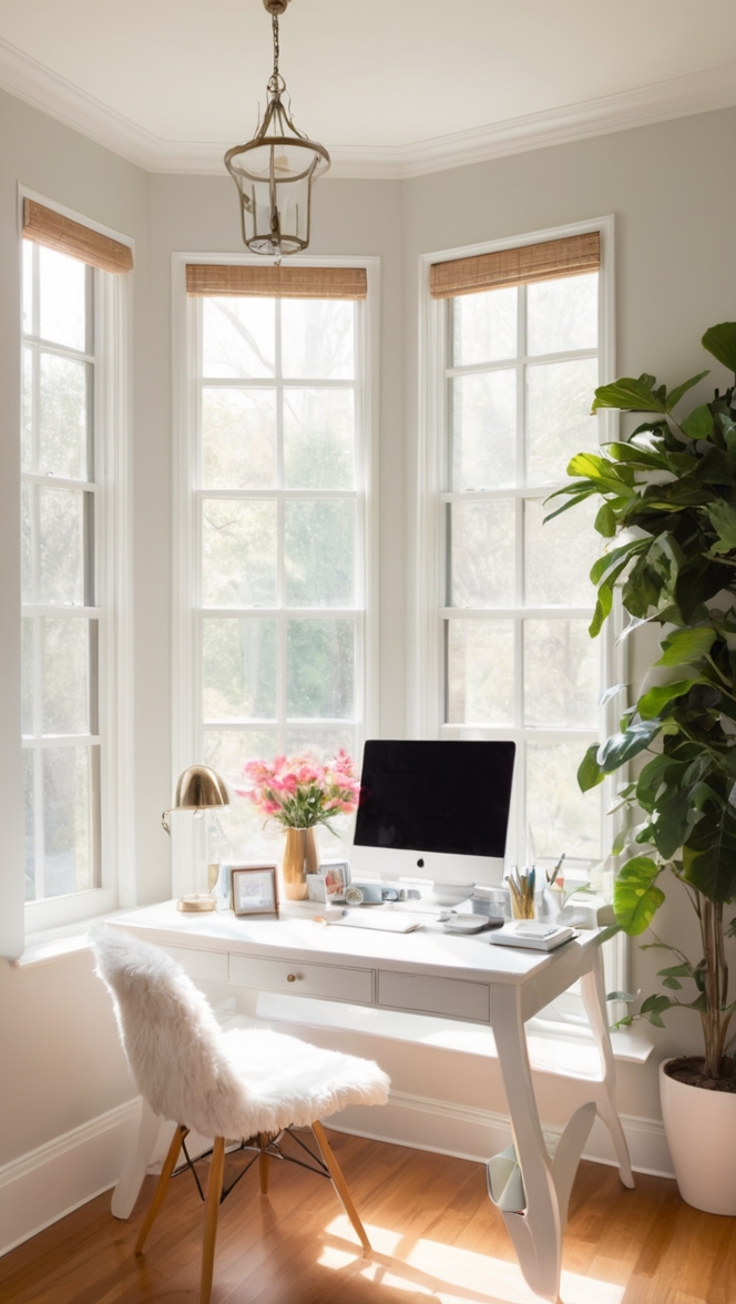 Natural light, Home office design, Window treatments, Interior decoration, Lighting ideas