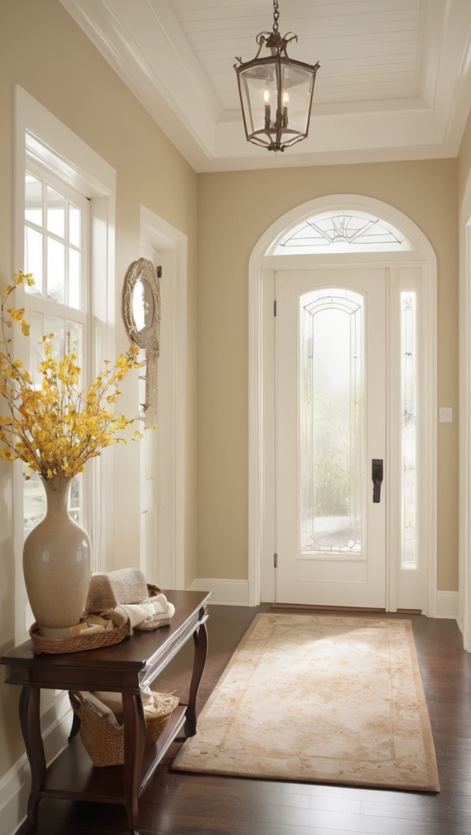 vintage entryway decor, elegant door designs, traditional foyer ideas, luxurious hallway decor, timeless front door styling