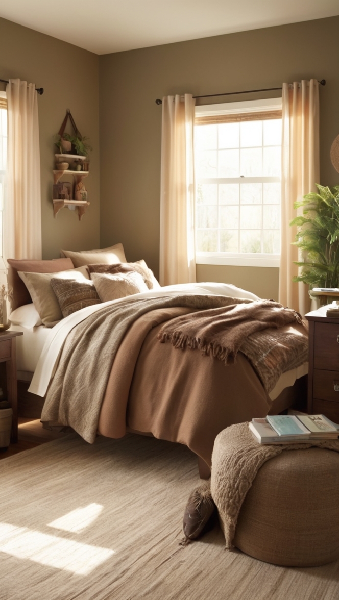 cozy bedroom decor, earthy bedroom ideas, bedroom design tips, bedroom furniture, cozy home accessories