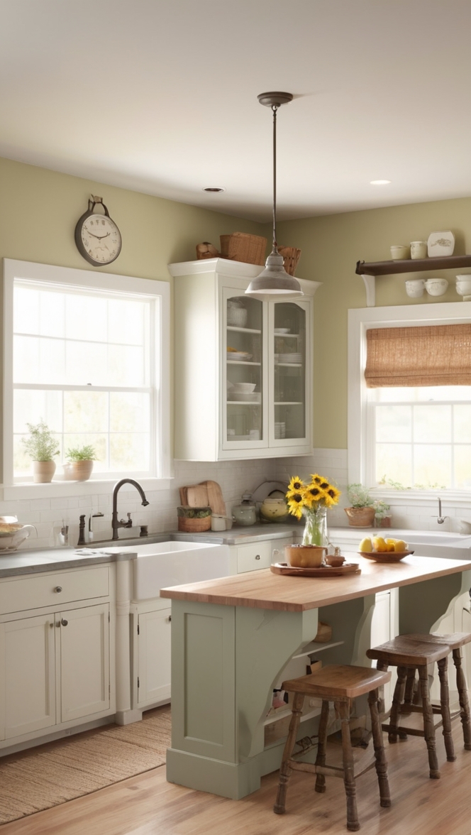 cozy kitchen decor, farmhouse kitchen design, country kitchen style, rustic kitchen ideas, cottage kitchen renovation