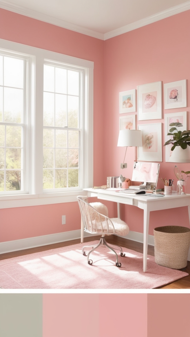 cozy office decor, stylish home office, feminine workspace, modern home office, luxury office design