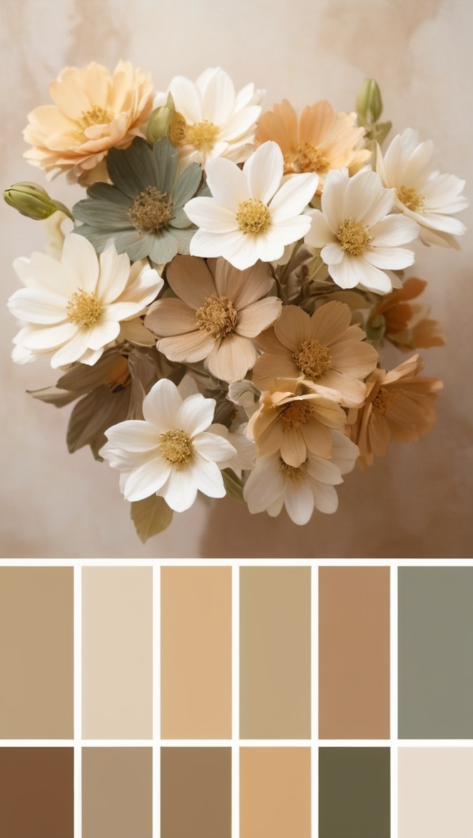earthy colors, neutral tones, warm hues, muted shades, natural colors