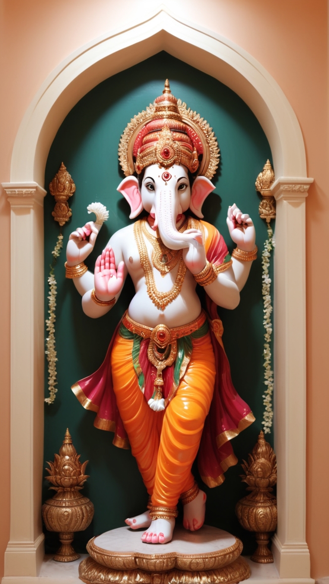 ganesh murti, home entrance decor, hindu deity statue, religious sculptures, religious idol