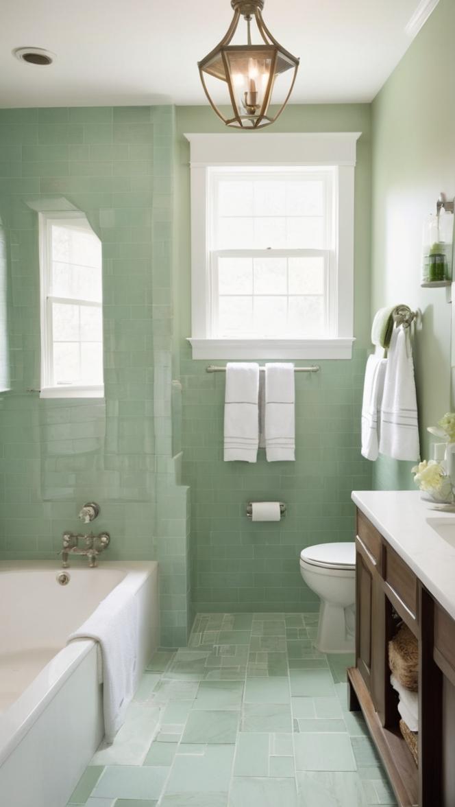 green ceramic tile, modern green tiles, eco-friendly bathroom tiles, sustainable green tile, green mosaic tiles