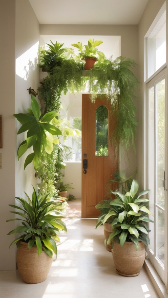 entryway plants, indoor foyer plants, front porch plants, outdoor entry plants, main door plants