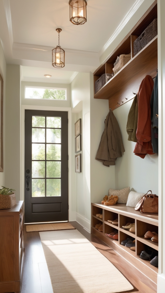 entryway shoe rack, foyer shoe bench, hallway shoe organizer, mudroom shoe cabinet, shoe storage bench