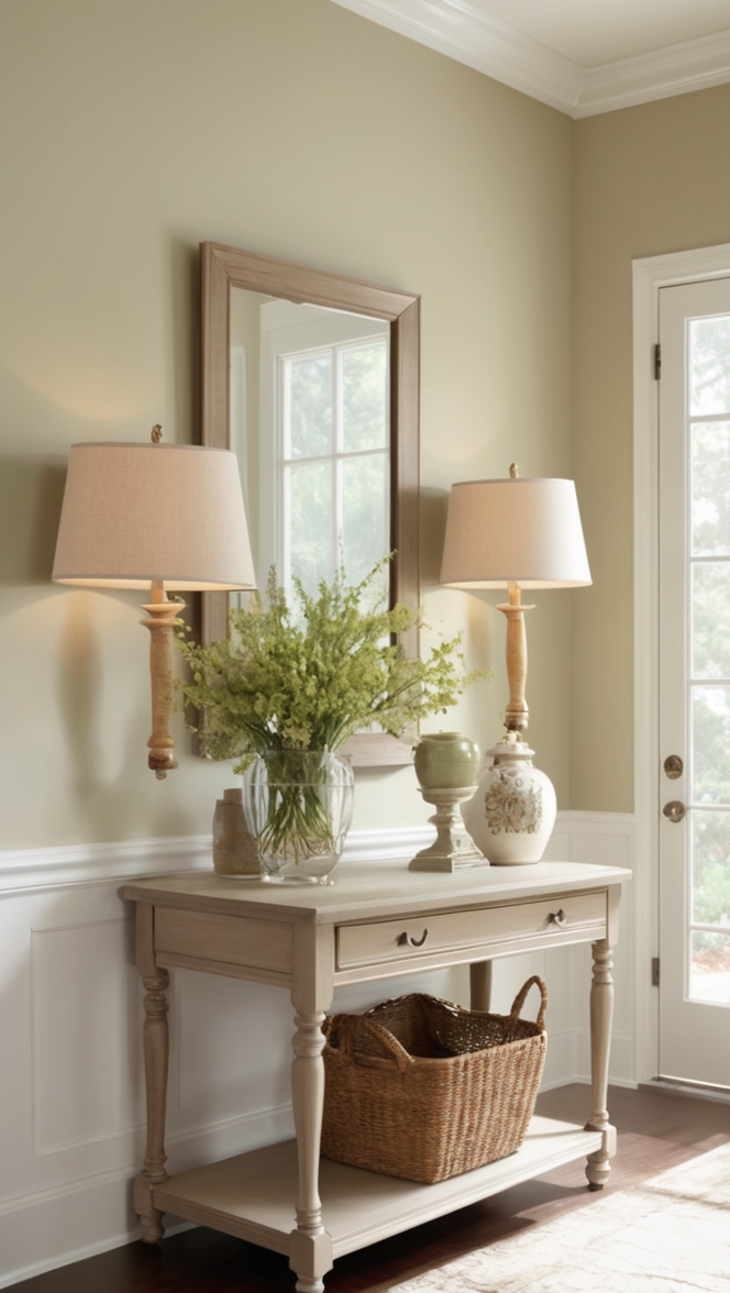 entrance table decor, entrance table design, hallway entrance table, modern entrance table, entryway console table